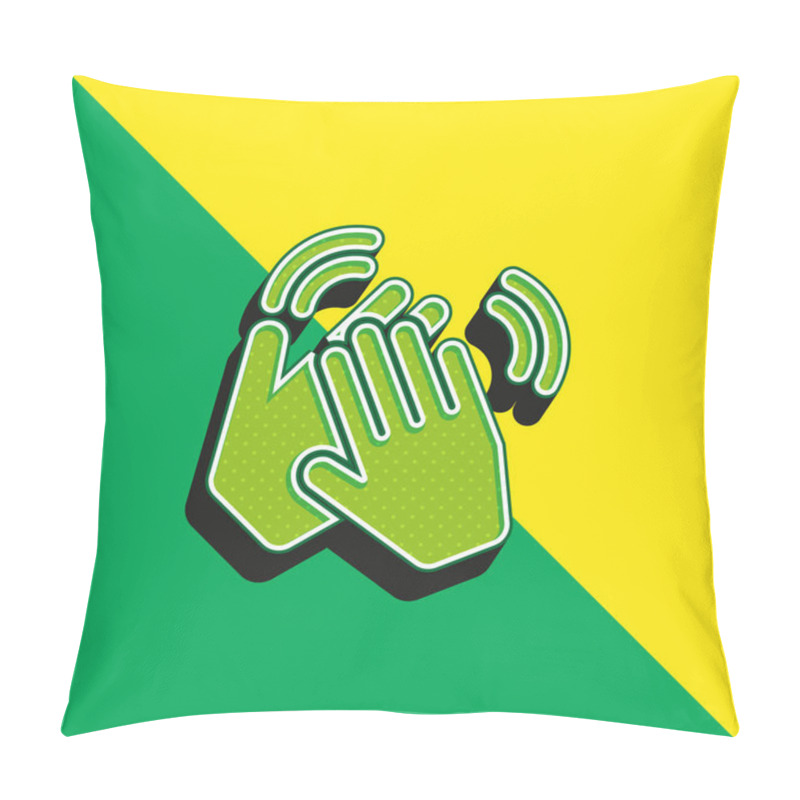 Personality  Applause Green And Yellow Modern 3d Vector Icon Logo Pillow Covers