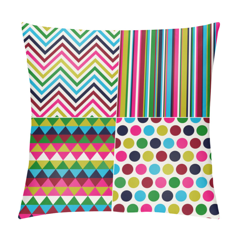 Personality  Seamless Stripes, Zig Zag And Polka Dots Background Pillow Covers