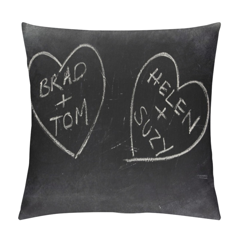 Personality  Gay Love Hearts On A Blackboard Pillow Covers