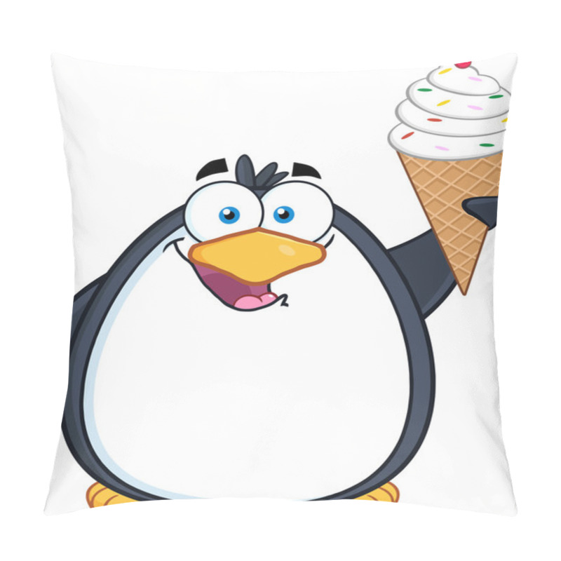 Personality  Penguin  Character  With  Ice Cream Pillow Covers