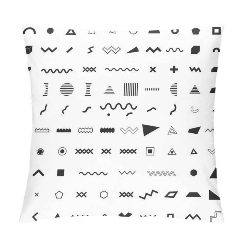 Personality  Set Of Geometric Retro Memphis Style Elements Pillow Covers