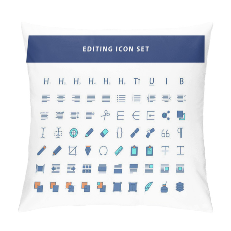 Personality  Set Of Editing Design Icon With Filled Outline Style Design Vector Pillow Covers