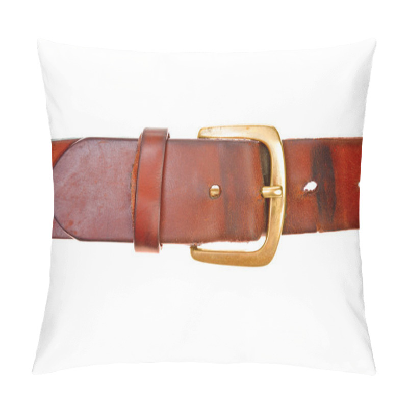 Personality  Used Broun Leather Belt Pillow Covers