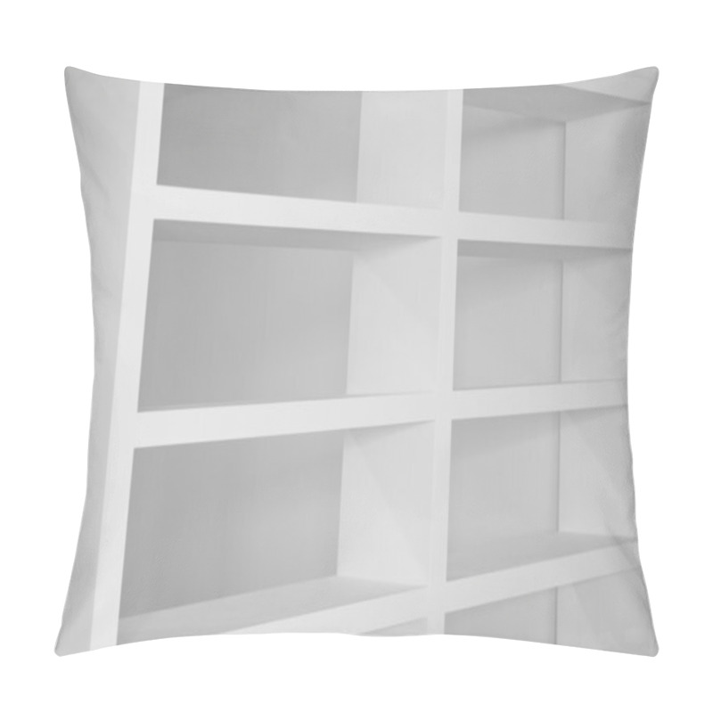 Personality  Bookshelf In White Empty Blank Shelfs Pillow Covers