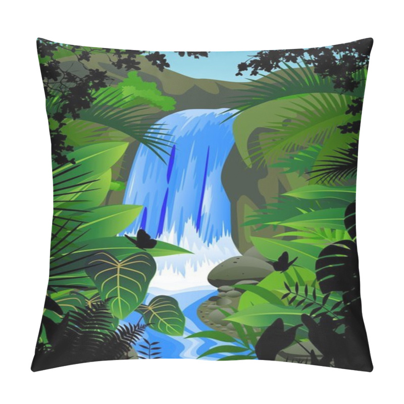 Personality  Tropical Forest Background Pillow Covers