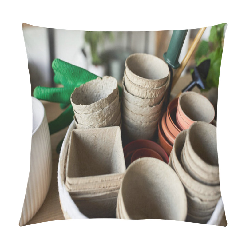 Personality  Various Pots On Table In Studio. Pillow Covers