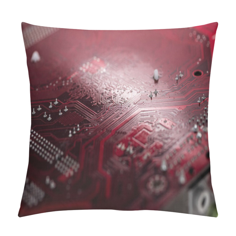 Personality  Digital Circuit Board With Microchips And Components  Pillow Covers