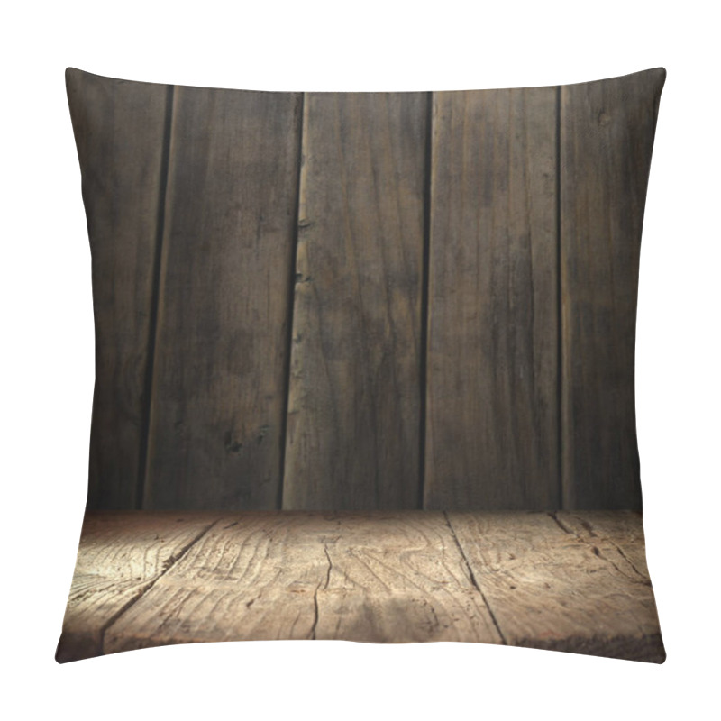 Personality  Old Wood Table Top With Smoke In The Dark Background. Pillow Covers