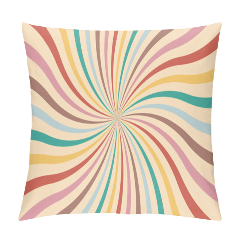 Personality  Groovy Retro Swirl Burst, Summer And Carnival Background. Vector Illustration Pillow Covers