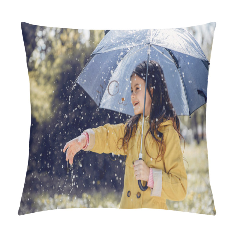 Personality  Cute Kid Plaiyng On A Rainy Day Pillow Covers