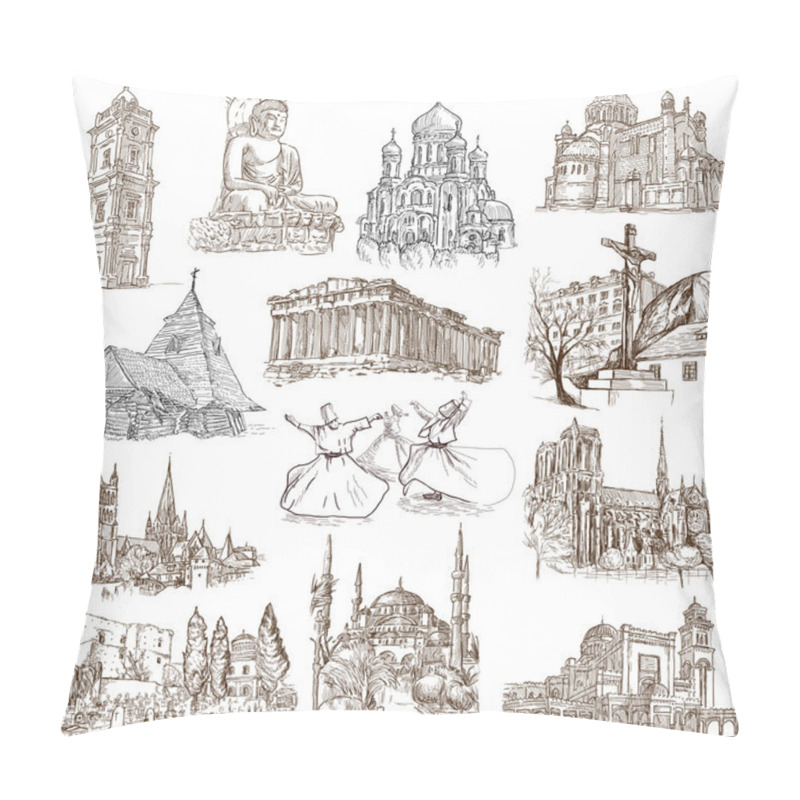 Personality  Religion And Spiritual Life Around The World (set No.4) Pillow Covers