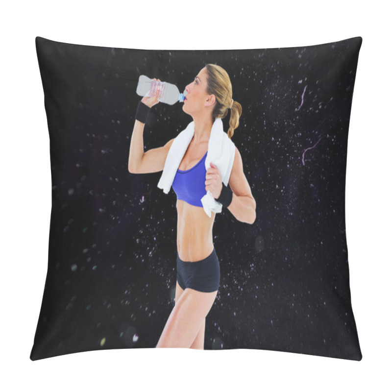 Personality  Strong Blonde Drinking From Water Bottle Pillow Covers