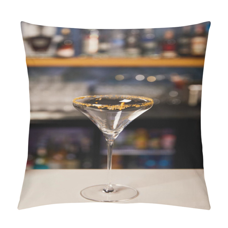 Personality  Margarita Glass With Brown Sugar On White Bar Counter  Pillow Covers