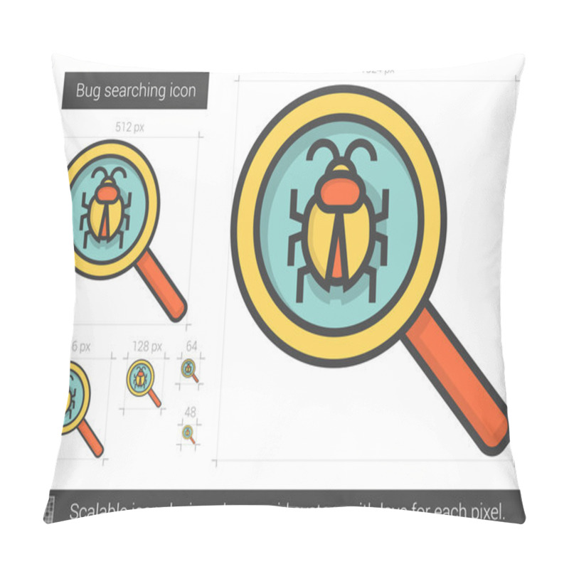 Personality  Bug Searching Line Icon. Pillow Covers