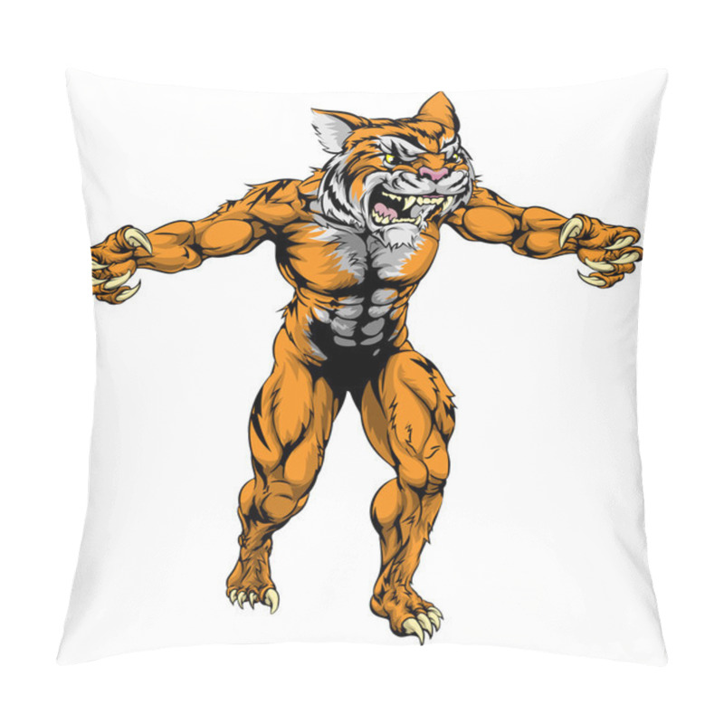 Personality  Tiger Scary Sports Mascot Pillow Covers