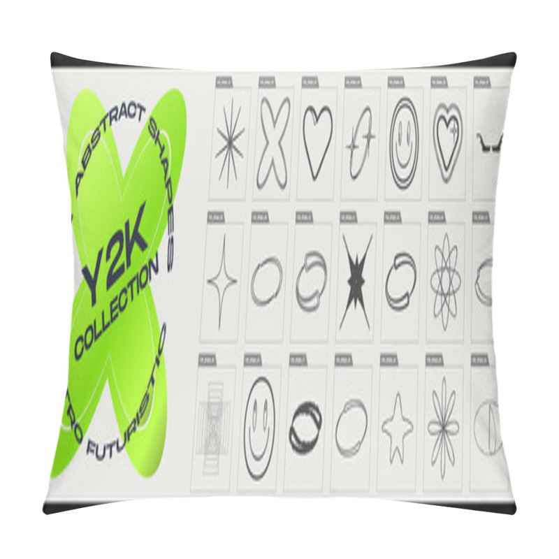 Personality  Retrofuturistic Y2k Geometry Design Elements Collection. Collection Of Abstract Graphic Geometric Symbols. Abstract Bauhaus Forms. Isolated On Background. Vector Illustration Pillow Covers