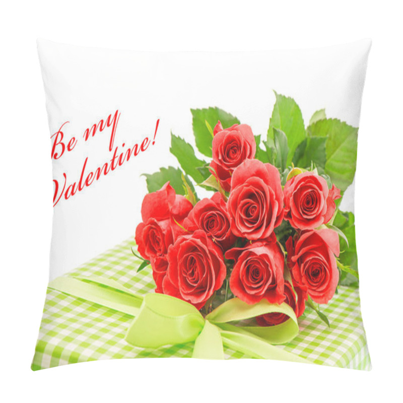 Personality  Fresh Red Roses With Gift Pillow Covers