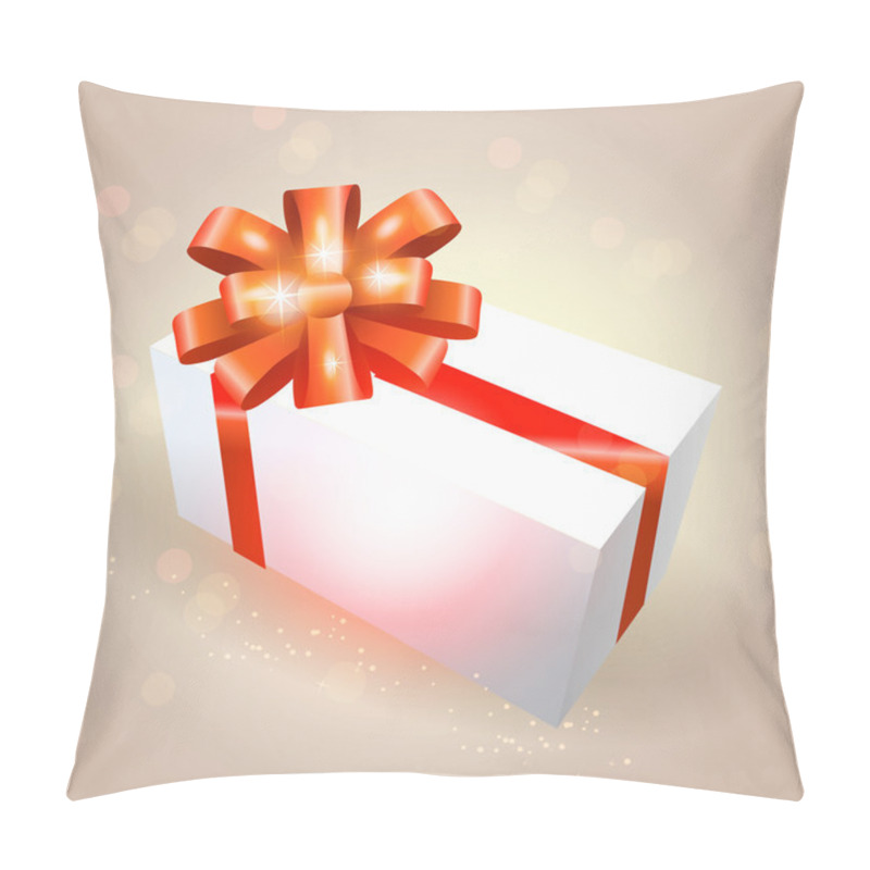 Personality  Vector Gift Box With Red Ribbon Pillow Covers