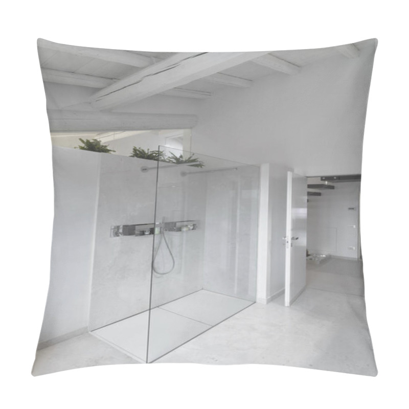 Personality  Interior View Of A Modern Bathroom Pillow Covers