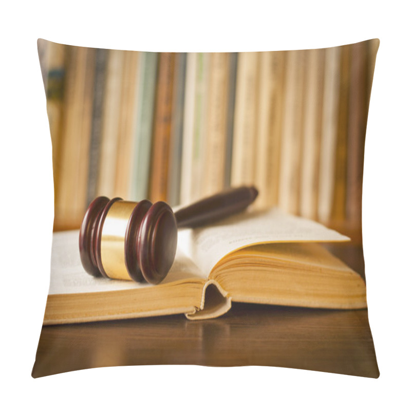 Personality  Open Law Book With A Judges Gavel Pillow Covers