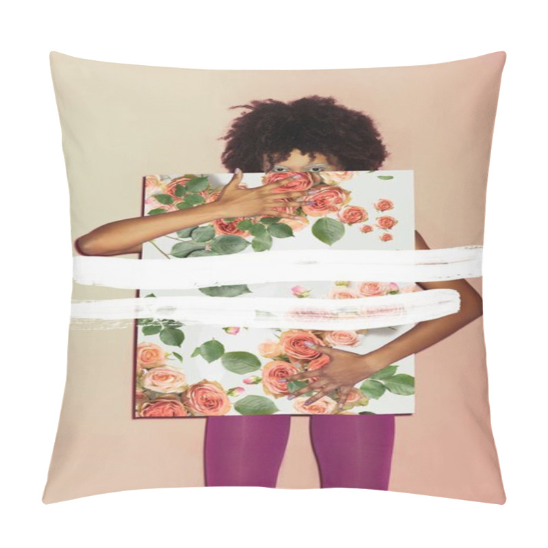 Personality  Stylish Girl With Pink Paper Pillow Covers