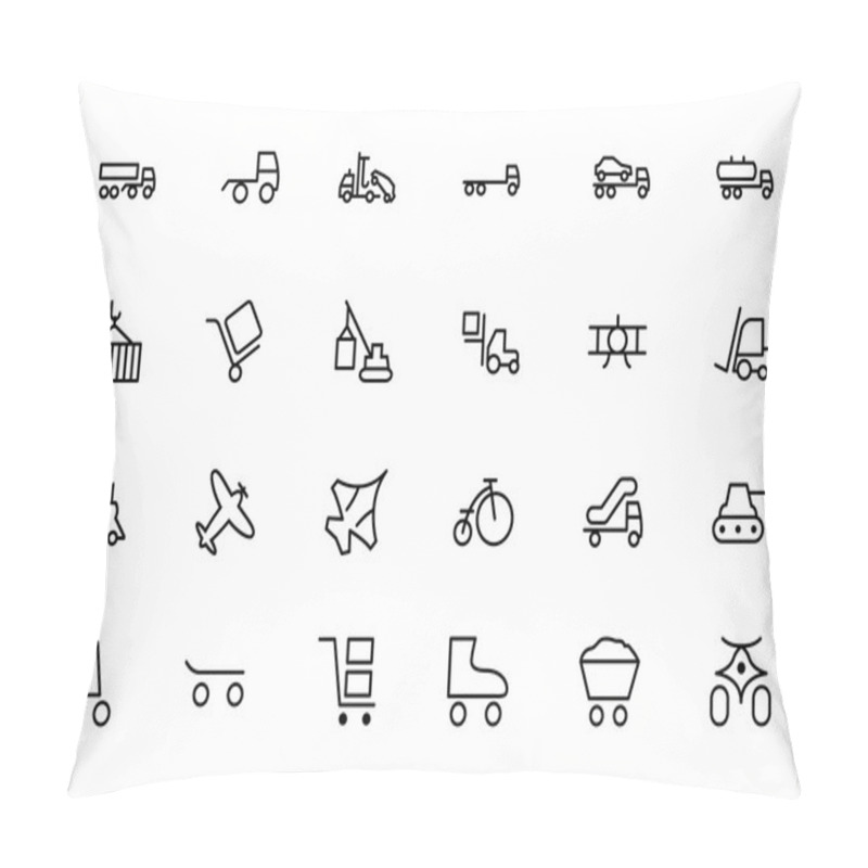 Personality  Transport Line Vector Icons 3 Pillow Covers