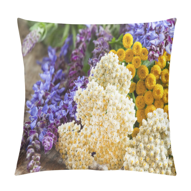 Personality  Bouquet Of Herbs And Wild Flowers  Pillow Covers