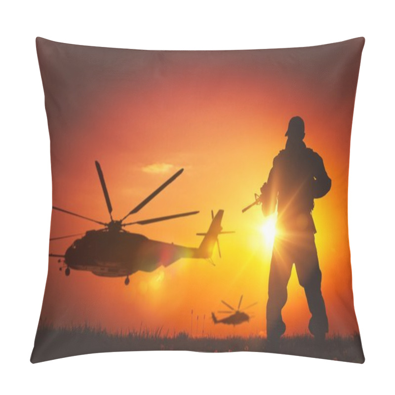 Personality  Military Mission At Sunset Pillow Covers