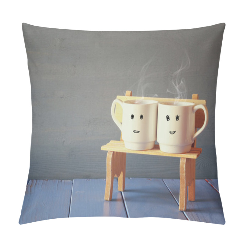 Personality  Couple Coffee Cups. Romance And Weekend Concept Pillow Covers