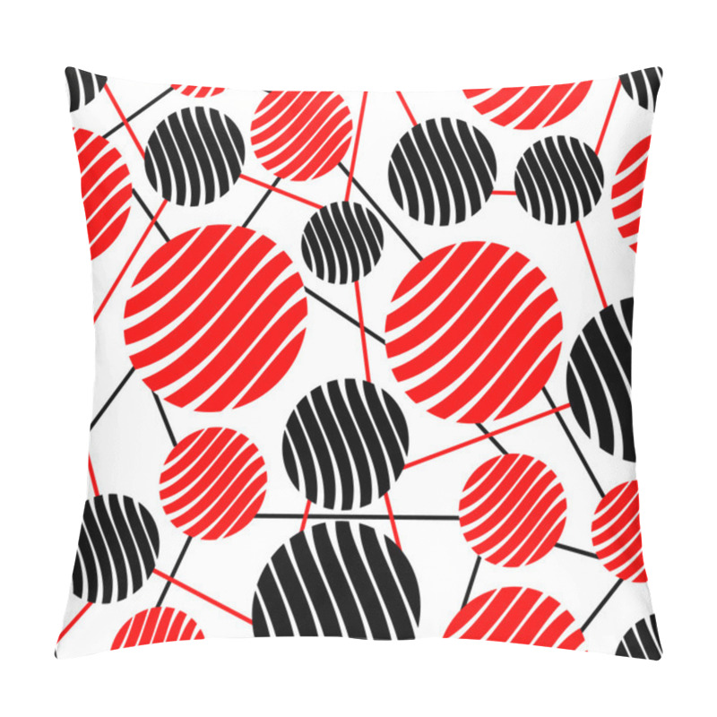 Personality  Seamless Background With Red And Black Circles Pillow Covers