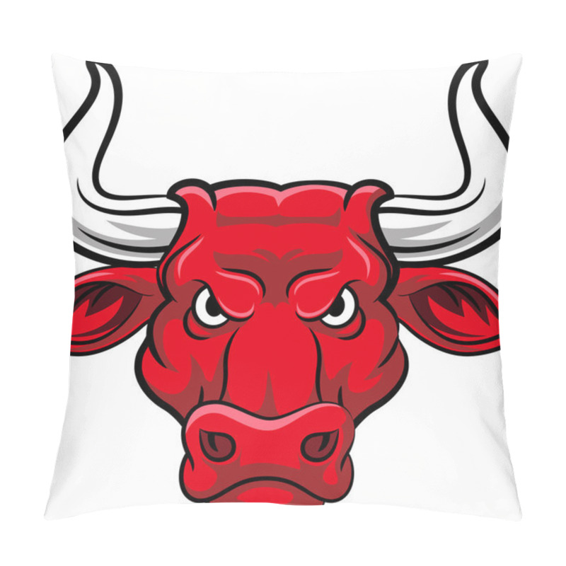 Personality  Illustration Of Angry Bull Mascot Character Pillow Covers