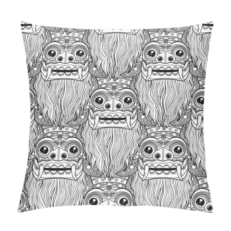 Personality  Pattern Made Of Barong - Traditional Ritual Balinese Masks.  Pillow Covers