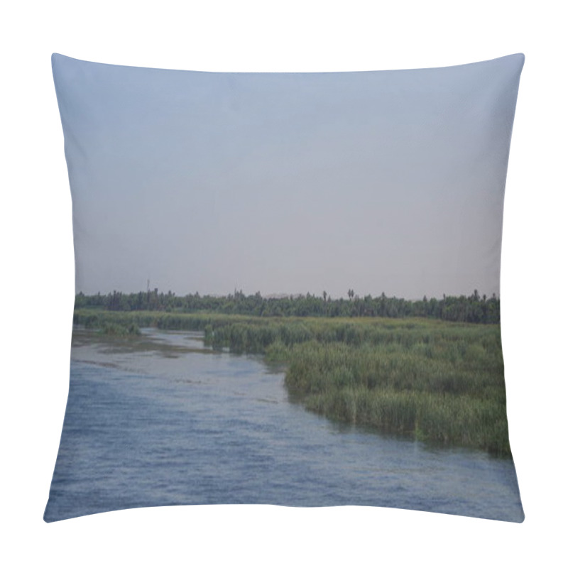 Personality  Landscape Of The Bank Of The Nile River In Egypt Pillow Covers