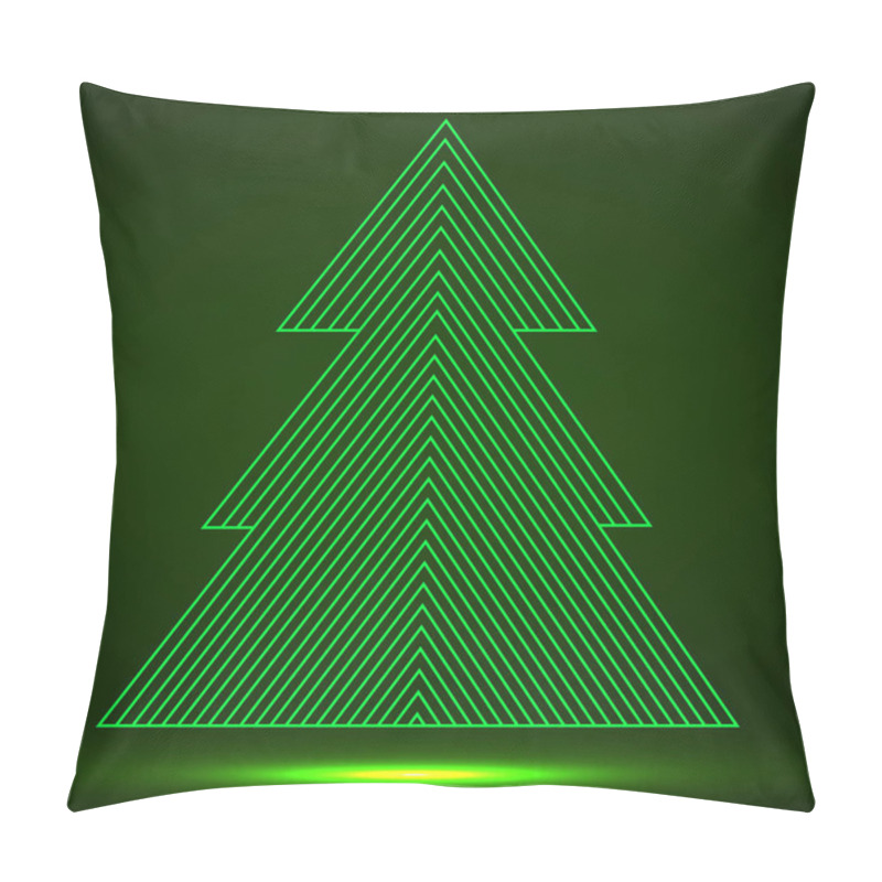 Personality  Abstract Christmas Tree Of Lines. Vector Illustration. Eps 10 Pillow Covers