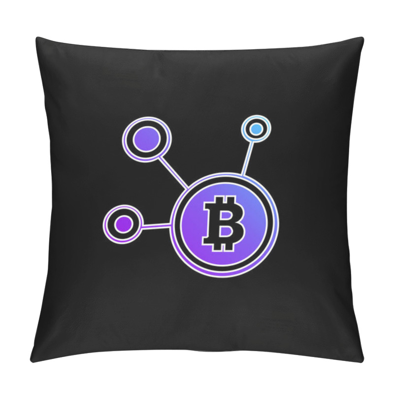 Personality  Bitcoin Network Symbol Blue Gradient Vector Icon Pillow Covers