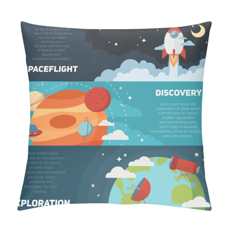 Personality  Space Theme Banners And Cards Pillow Covers