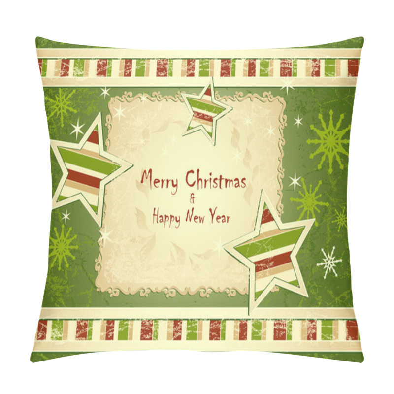 Personality  Merry Christmas Background With Stars Snowflakes Pillow Covers