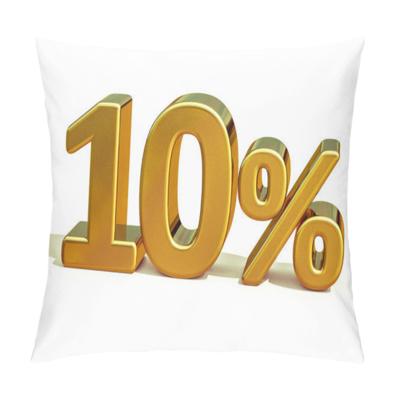 Personality  3d Gold 10 Ten Percent Discount Sign Pillow Covers