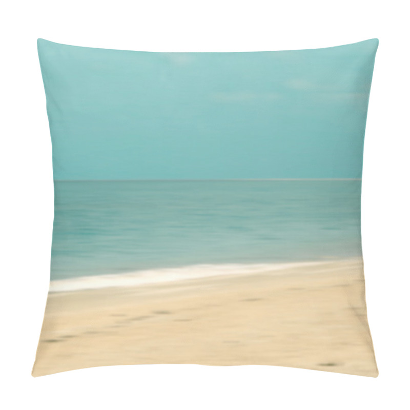 Personality  Vintage Beach Background Blurred - Summer Season - Abstract Travel And Tourism Concept In Retro Colors Pillow Covers