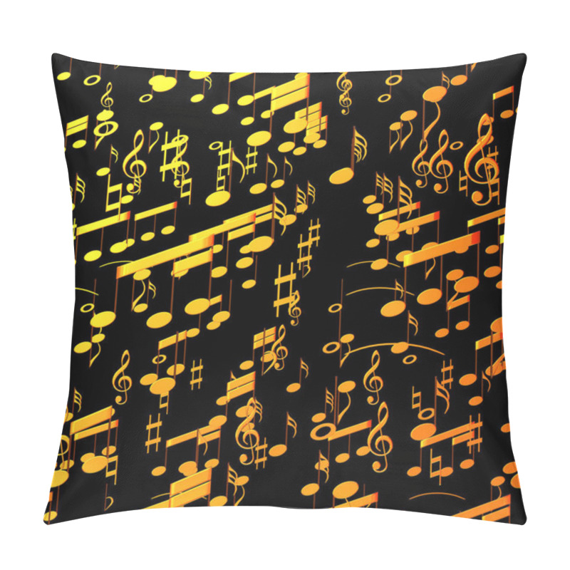 Personality  3d Illustration Of Musical Notes Pillow Covers