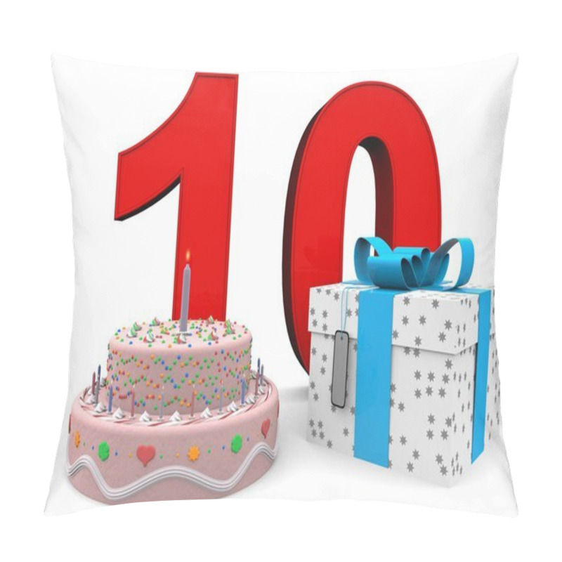 Personality  Happy Birthday With Present And Cake Pillow Covers