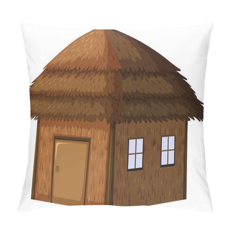 Personality  Wooden Hut On White Background Pillow Covers