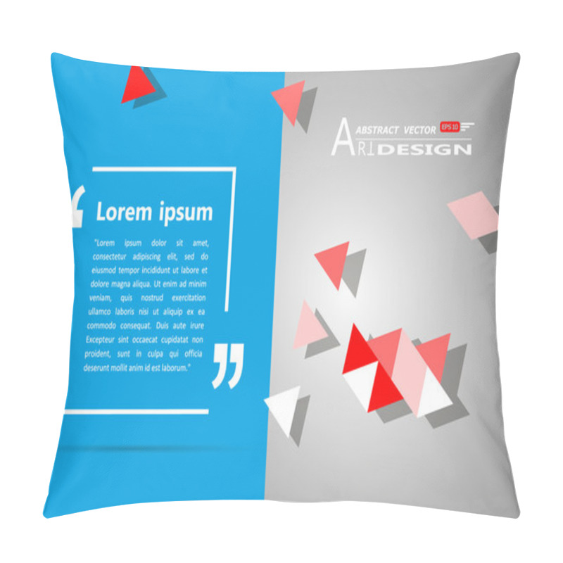 Personality  Abstract Composition, Text Frame Surface, White, Blue Title Sheet, A4 Brochure Issue, Creative Figure, Red Triangle Medley Icon, Logo Construction, Banner Form Texture, Flyer Fiber, EPS10 Backdrop Set Pillow Covers