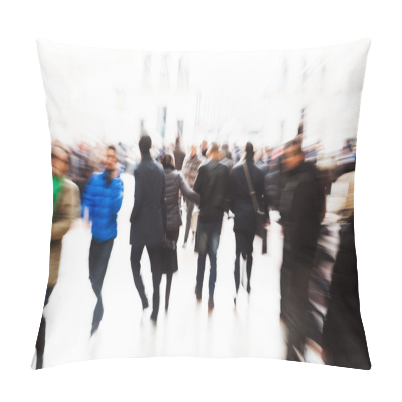 Personality  Abstract Crowd Of People In The City With Creative Zoom Effect Pillow Covers