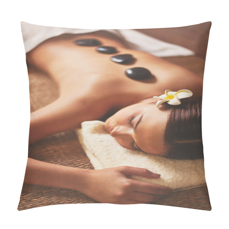 Personality  Young Female Lying In Spa Salon Pillow Covers