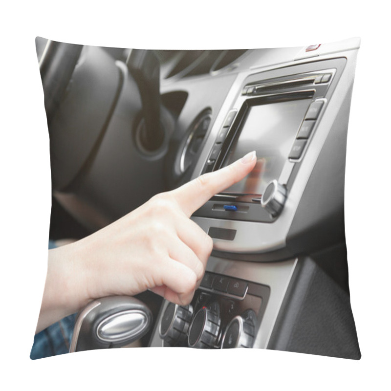 Personality  Finger On Dashboard With Gps Panel And Tv, Dvd, Audio System Pillow Covers