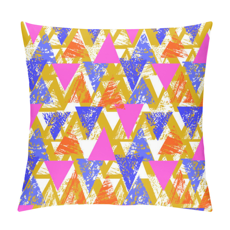 Personality  Hand Painted Bold Pattern With Triangles Pillow Covers