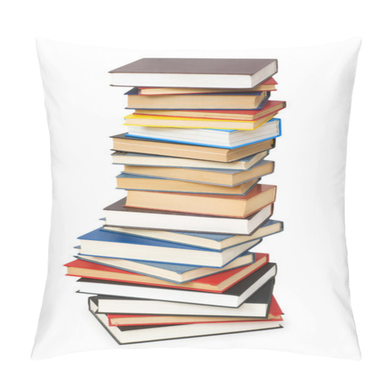 Personality  Stack Of Books Isolated On The White Pillow Covers