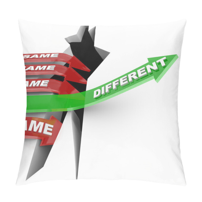 Personality  Different Beats Same Unique Innovation Vs Status Quo Arrows Pillow Covers