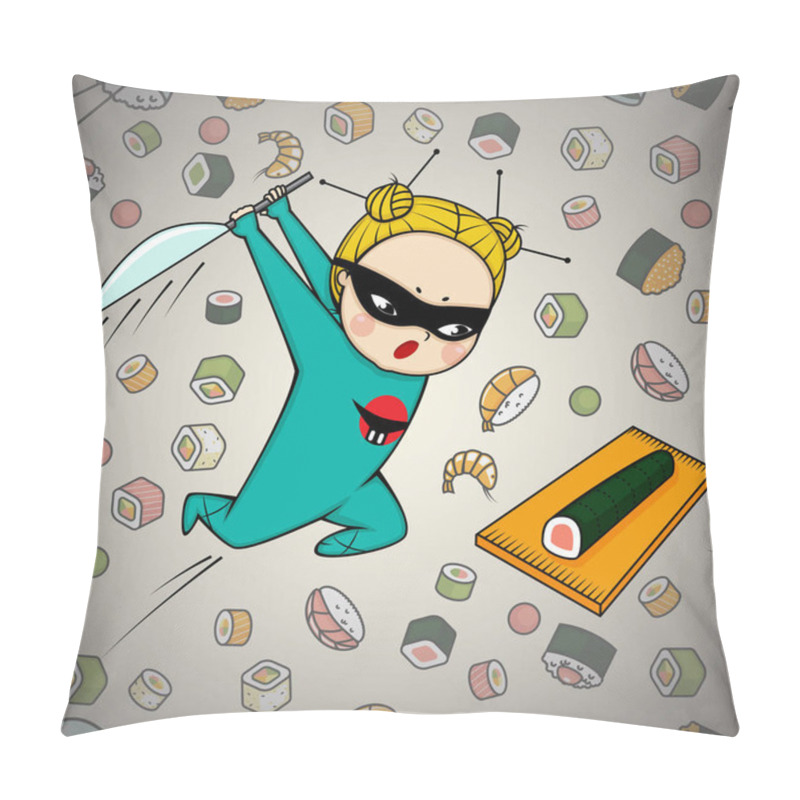 Personality  Sushi Hero Chef Of Japanese Cuisine Pillow Covers